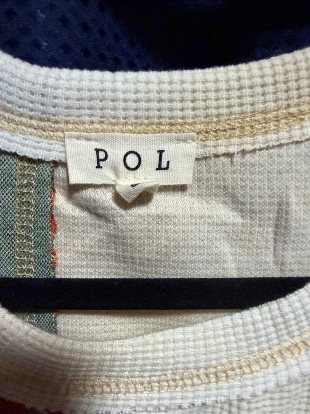 POL Cream and Rust Patchwork Waffle-Knit Pullover - Picture 2 of 14